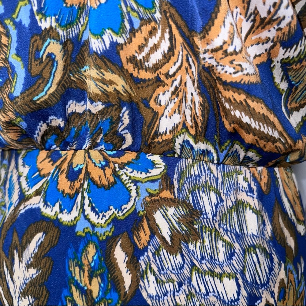 Anthropologie Drew Midi Wrap Dress Sz L Floral Collared Bohemian Resort Office - Picture 15 of 15